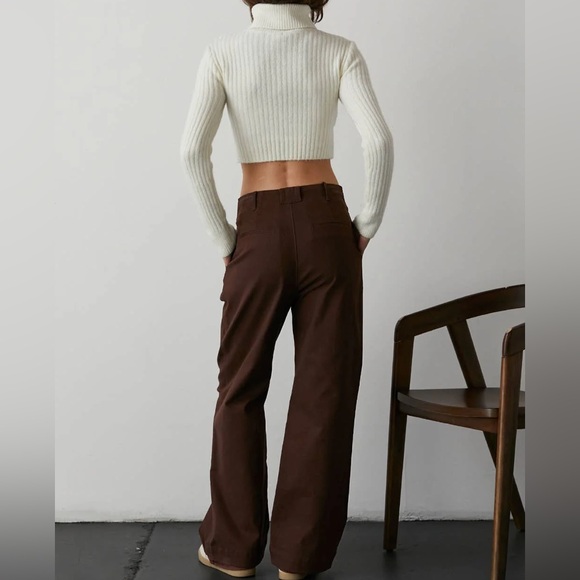 Crescent Colored Denim Pants in Chocolate - Picture 7 of 7